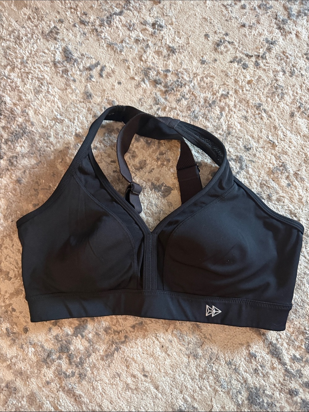 Black High-Impact Sports Bra with Racerback Support